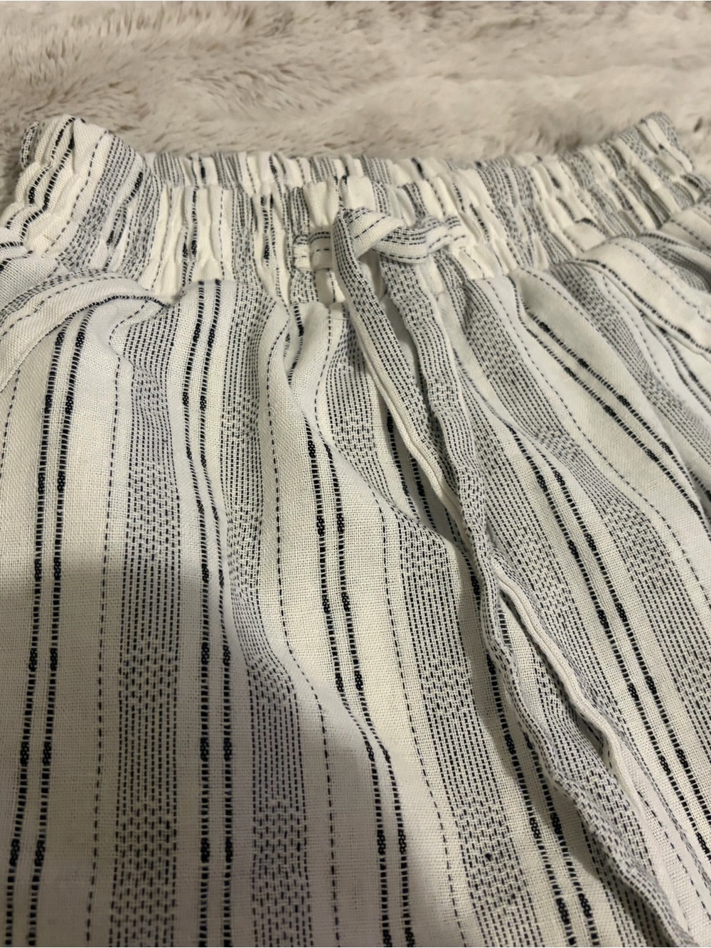 Sienna Sky White and Black Striped Linen-Blend Wide Leg Pants - Picture 4 of 4